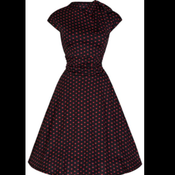 Lindy Bop black Dottie dress VGUC size XL - Picture 1 of 7